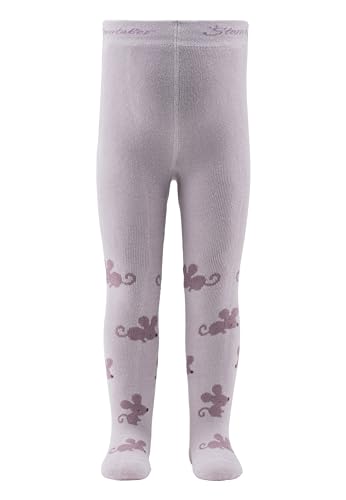 Sterntaler Kinder Strumpfhose Mädchen mit Motiv Mäuse - mit weichem Innenfrottee, blasslila, 92