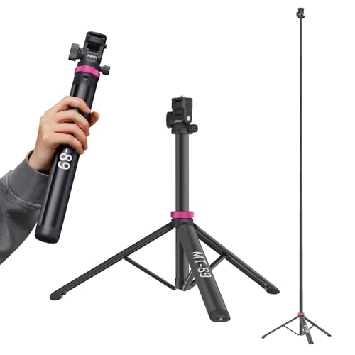 ULANZI MT-89 Ausziehbares Stativ Aluminium, 208cm Lichtstativ tragbares verstellbares mit 1/4 Zoll Schraube, Schnellverschluss, 360° Kugelkopf, Kamera Handy stativ für Kamera, Videolicht, Smartphone