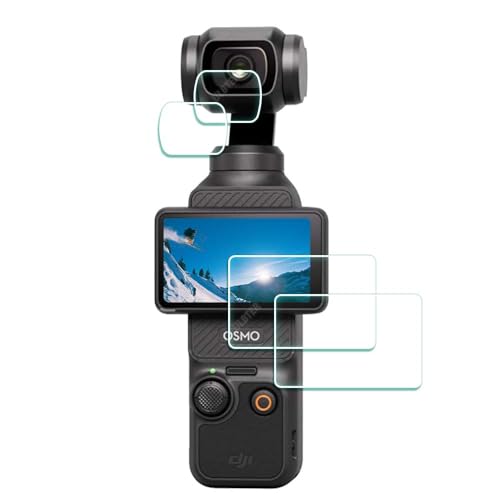 ULBTER Displayschutz Schutzfolie für DJI Osmo Pocket 3 LCD + Objektiv [2+2 Stück] 0,3 mm 9H Härte Gehärtetes Glas Kratzfest Anti-Fingerabdruck Anti-Wasser Anti-Staub
