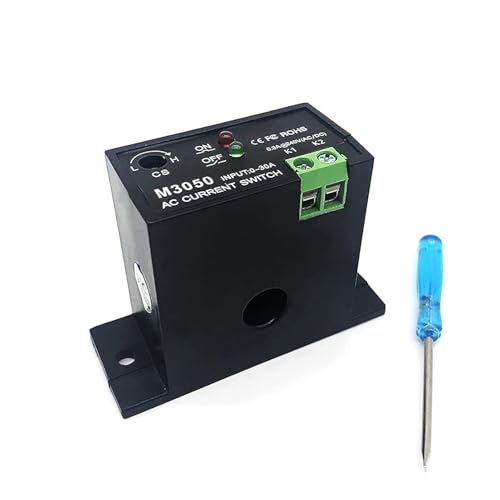 AC Strommessschalter, Einstellbarer Stromschalter AC 240V 0.2-30A Stromerfassungsschalter Stromsensor Steuerschalter, Stromerkennung Alarmmodul Transformatorsteuerung(Normalerweise Offener)
