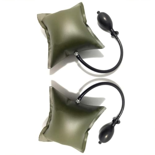 Rmeet 2er Pack Aufblasbare Luftkeilausrichtung TPU-Autotüröffner für Türen und Fenster-Installation, Quadratisch Pneumatikspanner, 15 * 16CM, Grün-Schwarz