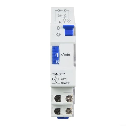 Oniissy TM-ST7 Mechanischer Zeitschaltuhr, 7-Minuten-Zeitschaltuhr, TM-ST7, 220 V, 7 Minuten, 18 mm, DIN-Schiene, 18 mm, mechanische Treppenzeitschaltuhr, Präzisionsmaschinen