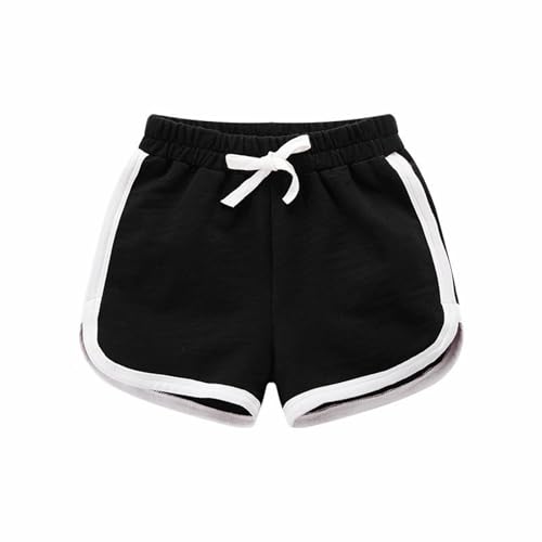 Kurze Hose Mädchen Jungen Kurze Sporthose Baumwolle Shorts für Kinder Kurze Hosen Teenager Mädchen Radlerhose Sommer Gym 2-15 Jahre ﻿ (DE/NL/SE/PL, Alter, 10 Jahre, 12 Jahre, Regular, Schwarz)