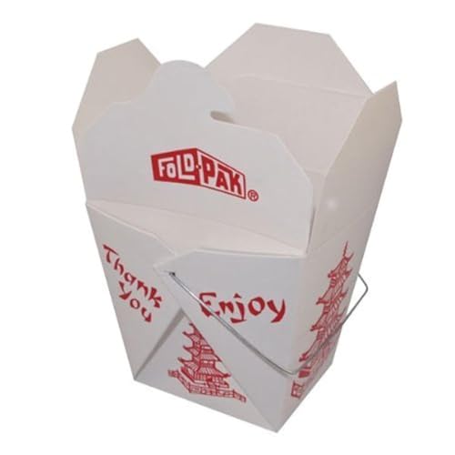 Chinese Take Out Boxes PAGODA 8 oz / Half Pint Party Favor and Food Pail by Fold Pak