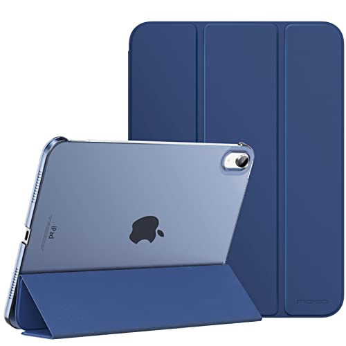 MoKo Hülle für iPad (A16) 11. Generation 11 Zoll 2025, iPad 10. Generation 10,9 Zoll 2022, Schlanke Stand Schutzhülle mit Hart PC Transparent Rückseite, Unterstützt Touch ID, Marineblau