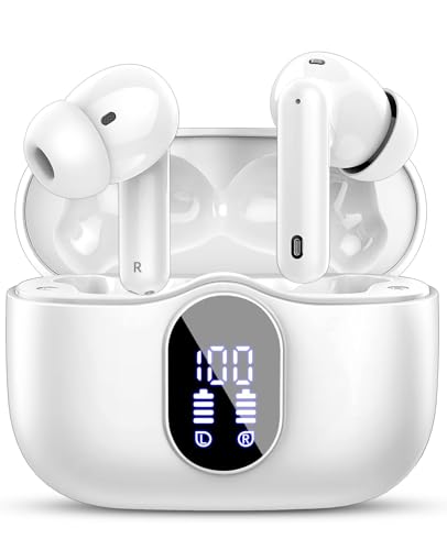 Bluetooth Kopfhörer, Kopfhörer Kabellos Bluetooth 5.3 Sport In Ear Kopfhörer mit 4 Mikrofon, 40 std Spielzeit, LED-Anzeige, ENC Lärmreduzierung, HiFi Stereo Ohrhörer für Arbeit und Studium