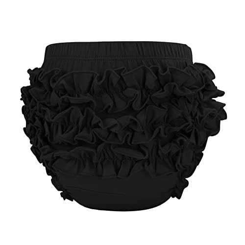 Durio Höschen Baby Mädchen Jungen Unterwäsche mit Rüschen Kinder Babyshorts Weich Unterhose Pumphose Schwarz 12-24 Monate