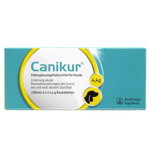 CANIKUR® Kautabletten für den Hund – Das Diätergänzungsfuttermittel zur Linderung akuter Resorptionsstörungen des Darms bei und nach akutem Durchfall 12 STK.