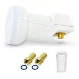 LogiSat Single LNB 0,1 dB digital ► 1 Teilnehmer/TV/Receiver Direkt Anschluss Universal Full HD HDTV TV 3D 4K Sat UHD PRO LINE + Kontakte Vergoldet + Wetterschutz