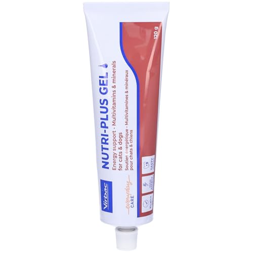 Virbac Nutri-Plus Gel | 120 g | Ergänzungsfuttermittel für Hunde und Katzen zur Nahrungsergänzung und Rekonvaleszenz | Appetitanregender, hoch konzentrierter Energieträger