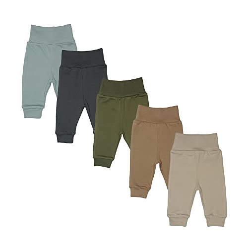 MEA BABY Unisex Baby Hose aus 100% Baumwolle im 5er Pack/Pumphose, Babyhose für Jungen Baby Hose für Mädchen, Schlupfhose (62, Jungen3)