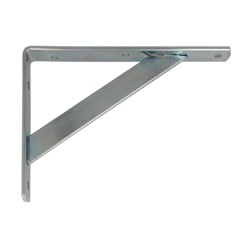 Amig - Regalwinkel Edelstahl | Metallwinkel für Regale | Regalhalterung | Farbe Verzinkt | Maße: 250 x 200 mm | Empfohlenes max. Gewicht: 250 kg