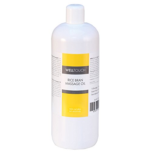 WellTouch Reiskleie Basis-Massageöl, 100% natürlich, 1 Liter-Flasche, Profi-Qualität für Massagepraxis, Physiotherapie, Spa & Wellness-Institut