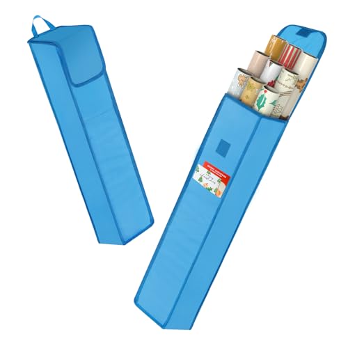 2X Aufbewahrungstasche für Geschenkpapier,Wasserdicht,Schwerlast Reißfest 600D Oxford Gewebe Weihnachtspapier Geschenkpapier Aufbewahrung Organizer Tasche (74x14cm)…