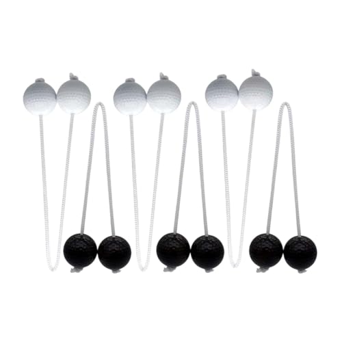 Fenteer 6er Set Ladder Bälle 42mm Outdoor Wurfspiel für Garten Strand Grillpartys Familien Events Leiterspiel Bälle inkl Nylonseilen, Schwarz-Weiss