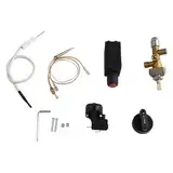 7-teiliges Ersatzset für Gasheizungen für Terrasse, massives Messing, Sicherheitsventil und M8-Thermoelement, inkl. Kippschalter/Druckzünder/Drehknopf – für Propangas-Kaminreparatur (600 mm Sensor)