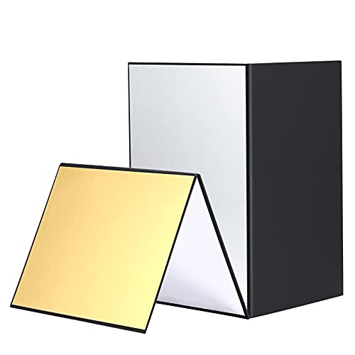Soonpho 3 in 1 Licht Reflektor Fotografie A4 x 2, 21x29 cm Faltreflektor Cardboard Fotografie Zubehör für Stillleben, Schmuck, Food, Produktfotografie, Foto (Gold/Silber, Weiß, Schwarz)