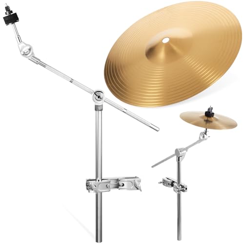 Vaguelly 10 Splash Becken + Edealstahl Beckenarm Galgenbeckenständer, Schlagzeug Cymbal Schlagzeug Set-Up Erweiterung