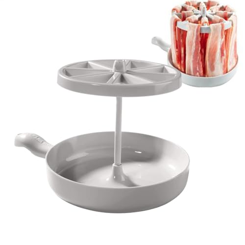 Microwave Bacon Cooker, Kitchen Microwaves Bacon Cooking Grill, 26 x 18 x 3,7 cm Household Microwaves Grill für Ofen, inklusive Silikonölbürste und speziellem Clip, praktisches Werkzeug