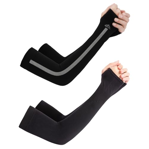 2 Paare Arm Sleeve Gaming,Armsleeve Gaming,Armschoner Volleyball Damen,Arm Sleeves Kühlarmschutz UPF 50 Anti-UV-Atmungsaktive Unisize für Radfahren,Fahren,Outdoor Sport,Golf,Wandern,Angeln