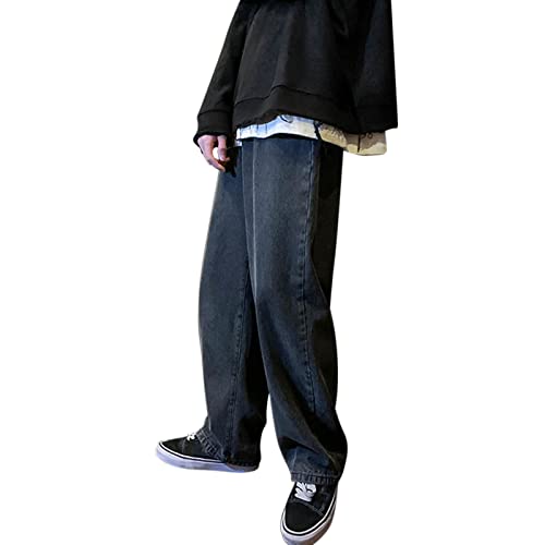 Baggy Jeans Herren Oversize Weitbeinige Hose Y2K Teenager Streetwear Denim Pant Jugendmode Skateboard Jeanshose Einfach Hip Hop Hose Lockere Passform Outdoor Freizeithose