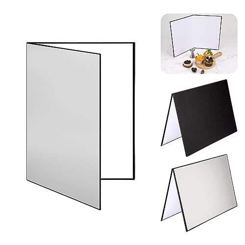 Licht Reflektor 3 in1 Fotografie Reflector Cardboard A4 Diffusor Fotografie Faltreflektor für Stillleben Schmuck Food Produktfotografie Foto 29 * 21cm (Silber/Weiß/Schwarz)