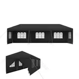HENGMEI Pavillon 3x9m Partyzelt Gartenzelt Gartenpavillon mit 4 Seitenteilen Sonnenschutz UV-Schutz für Garten, Party, Hochzeit, Picknick (Dunkelgrau)
