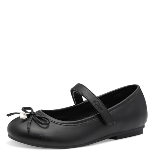 s.Oliver Mädchen Ballerinas mit Schleife Bequem, Schwarz (Black), 39 EU