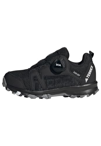 adidas Terrex Agravic BOA RAIN.RDY Trail Running Shoes Trailrunning-Schuhe, Core Black/Cloud White/Grey Three, 34 EU