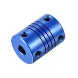 QUARKZMAN 1 Stück 6mm bis 10mm Aluminiumlegierung Wellenkupplung L25xD19 Flexibler Kuppler mit Schrauben für Encoder und Motoren, Blau