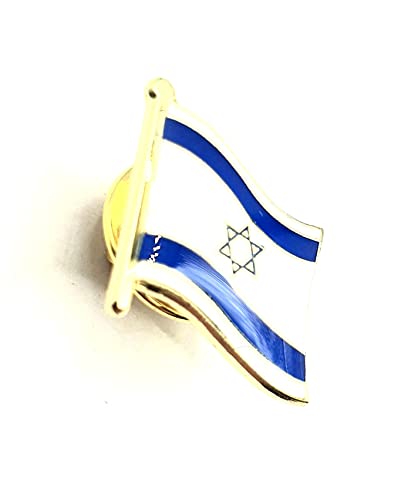 Anstecknadel mit israelischer Flagge aus Metall und Emaille, Metall