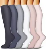 Kompressionsstrümpfe für Frauen und Männer 6-Pack Kupfer Kompressionssocken Zirkulation-beste Unterstützung für Medizin, Laufen, Krankenpflege, Athletik (A-Assorted-1, S-M)