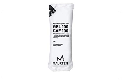 MAURTEN Gel 100 Caf 100 Energy Gel – 12er Pack à 25 g Kohlenhydrate und 100 mg Koffein – magenschonende Hydrogel-Technologie für Ausdauersport – Natürliche Zutaten ohne Konservierungsstoffe