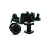 LEO’s - 100 x Drucknieten Kunststoff 5 mm Höhe (d= 5,5 mm) Schwarz - Druckniete Druckösen zur dauerhaften Zusammenheftung von Drucksachen - Buchnieten Kunststoffnieten ohne Werkzeug montierbar