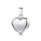 Amberta Echt 925 Sterling Silber - Anhänger in Herzform - Medaillon für Frauen - Besonders Angefertigt mit Bild oder Edelstein