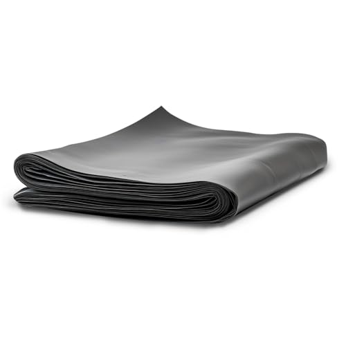 HAUSA Baufolie T200 4m x 5m (20m²) schwarz 200my extra starke Abdeckfolie/Abdeckplane wasserdichte Estrichfolie Rolle reißfeste Teichfolie Baufoil Typ 200 für Innen- & Außenbereich Schutzfolie