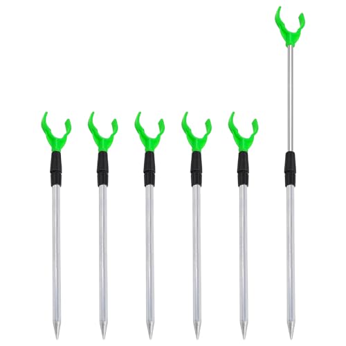 6 Stück Fishing Rutenhalter, Rutenhalter Rutenständer 35-50cm, Teleskop Rutenhalter Angeln, Verstellbarer Angelrutenhalter Mit Schnurlaufkerbe, Kompakte Tragbarkeit