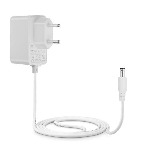 Lonnky 12V 1A Netzadapter mit 3 m Kabel, 2,1 mm x 5,5 mm DC-Stecker für IP-Kameras, CCTV, LED-Streifen, Audio/Video-Geräte, Router, Weiß
