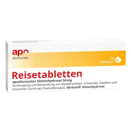 Reisetabletten Dimenhydrinat 50 mg Tabletten von apodiscounter 20 stk