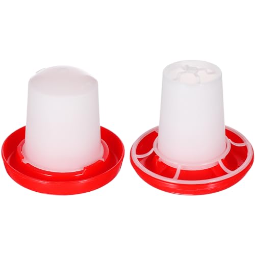 iplusmile Mini Futter und Hühnertränke - Hühner Futterspender (10.2x9.2cm, 160g) und Tränke (10.2x8.7cm, 0.16ltr) - Futtertrog für Küken - Hühner Zubehör Geflügeltränke Futterautomat Hühner