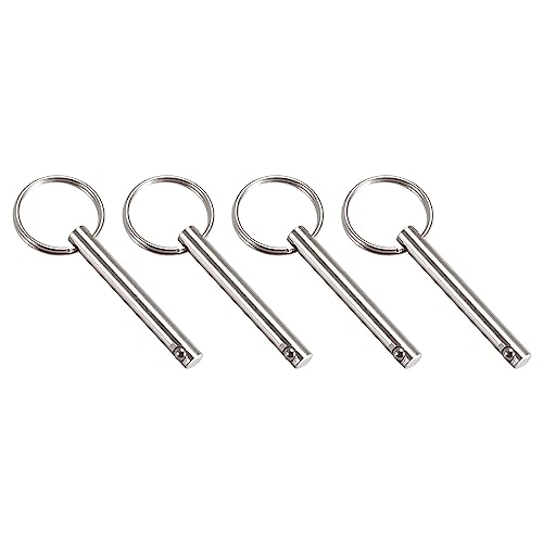 METALLIXITY Schnellverschluss Stifte (6mmx50mm) 4Stk Karbonstahl Ziehbolzen - für Schiffbau Schiffsausrüster Boot Oben