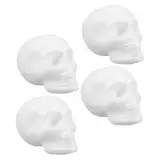 TEMPNAP 4stücke Unbemalte Schaumstoff Schädelköpfe Für Halloween-Dekoration Bastelprojekte Aus Polystyrol Für Kreative Aktivitäten Und Innenraumgestaltung