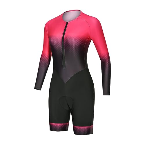 Generisch 19 Frauen Fahrrad Jumpsuit, langärmelig, Sportbekleidung, Fahrrad Reitanzug (14, L)