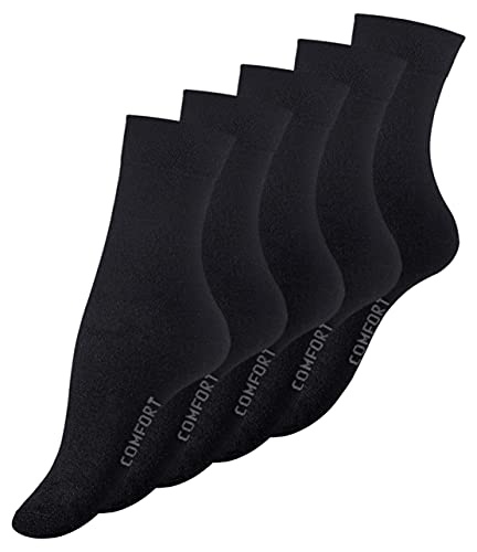 VCA Cotton Prime 10 Paar Damen Socken schwarz, COMFORT, Ohne Gummibund, Baumwolle, Gr. 39-42