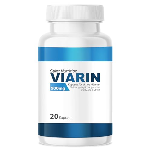 Viarin® für Herren – Extra stark für Männer Sofortwirkung – Hochdosiert - mit Maca & L-Arginin – Hochwertige Inhaltsstoffe ohne künstliche Zusätze – Unterstützung für den Mann - 20 Kapseln
