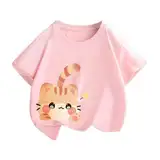 T Shirt Mädchen Baumwolle Casual Einfarbig Sommer Tops Atmungsaktiv Schnelltrocknend Croptop Rundhals Kurzarm Top Freizeit Basic Kinderkleidung Unterhemd Mode Tshirt 2-13Jahre 13 Rosa 150