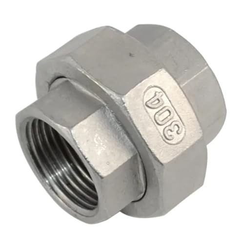 304 Edelstahl Union Joint Kupplung 1/4 3/8 1/2 3/4 1 1-1/4 1-1/2 2 Zoll Weiblich Männlich Gewinde Guss Rohr Fitting 1Pcs(3/8")