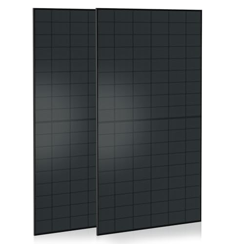 Solarmodul 500W, Bifazial Monokristallines Solarpanel Einzelsolarmodul, Photovoltaik PV Anlage für Haus Dach Terrasse Balkon, 2 Stück