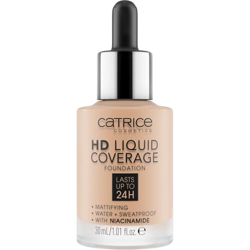 Catrice Make-up flüssig HD Liquid Coverage Foundation nude 30, langanhaltend mattierend, matt, vegan, 30ml