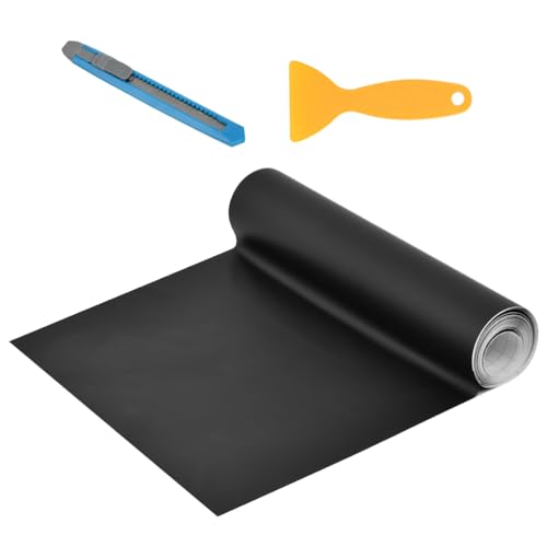 ANNTIM 30*300cm Autofolie Matt Schwarz, Selbstklebend Mit Installationszubehör, Folierung Innenraum Blasenfrei Lackschutzfolien für Auto und Motorrad DIY Laptops (Schwarz)